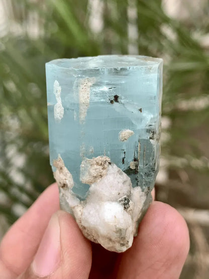 Blue Aquamarine Var Beryl Crystal from Pakistan - 28 Gram