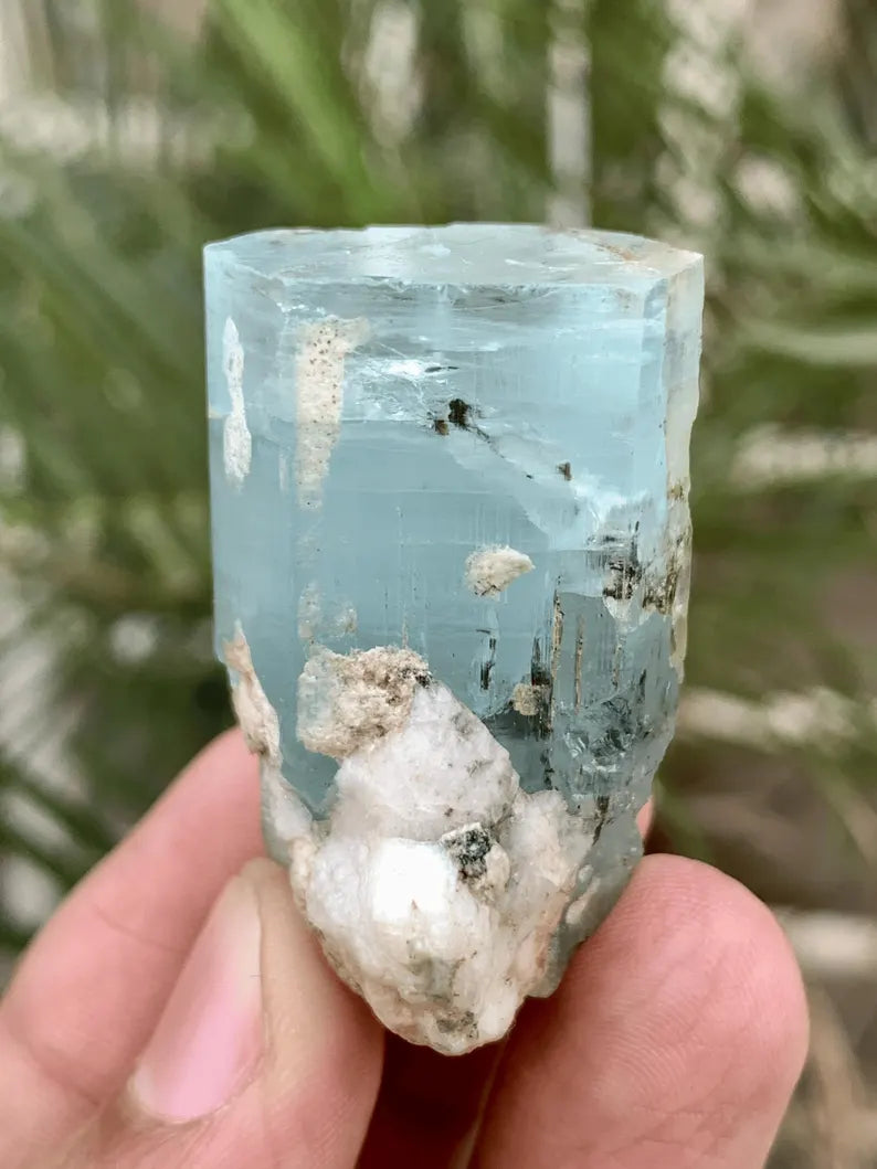 Blue Aquamarine Var Beryl Crystal from Pakistan - 28 Gram