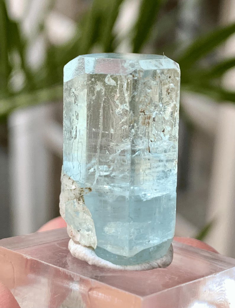 TRansparent Blue Diamond CUt Aquamarine Crystal from Pakistan - 53.00 Carats