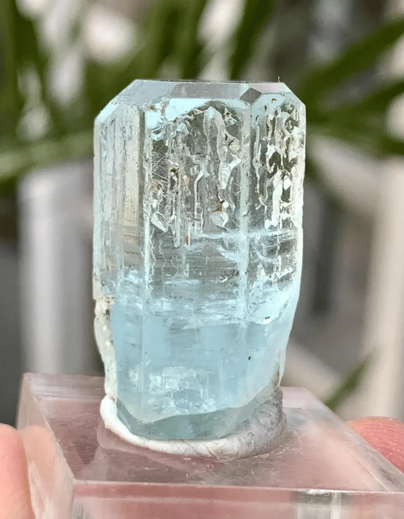 TRansparent Blue Diamond CUt Aquamarine Crystal from Pakistan - 53.00 Carats