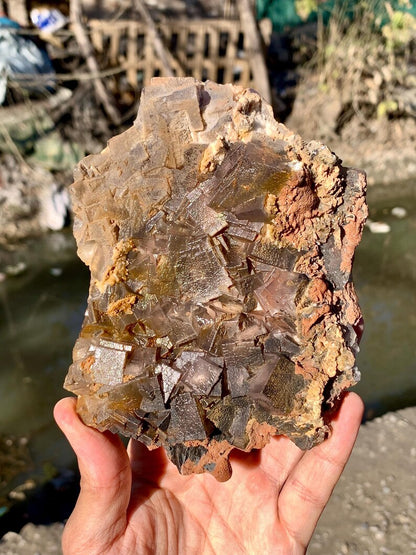 Cubic Purple Phantom Fluorite Specimen from Pakistan - 515 Gram