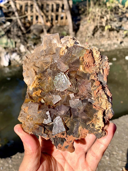 Cubic Purple Phantom Fluorite Specimen from Pakistan - 515 Gram