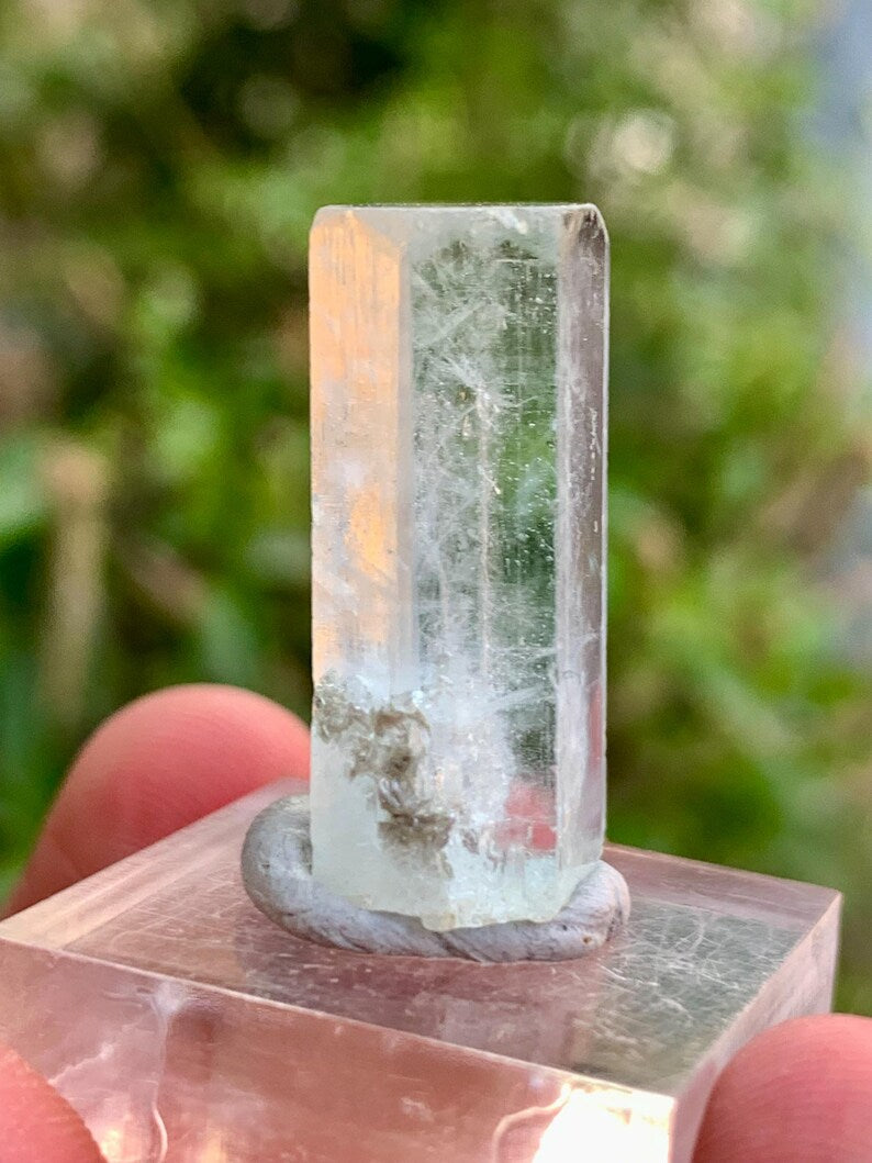 DNA Inclusions Blue Aquamarine Crystal from Skardu Pakistan - 26.00 Carats