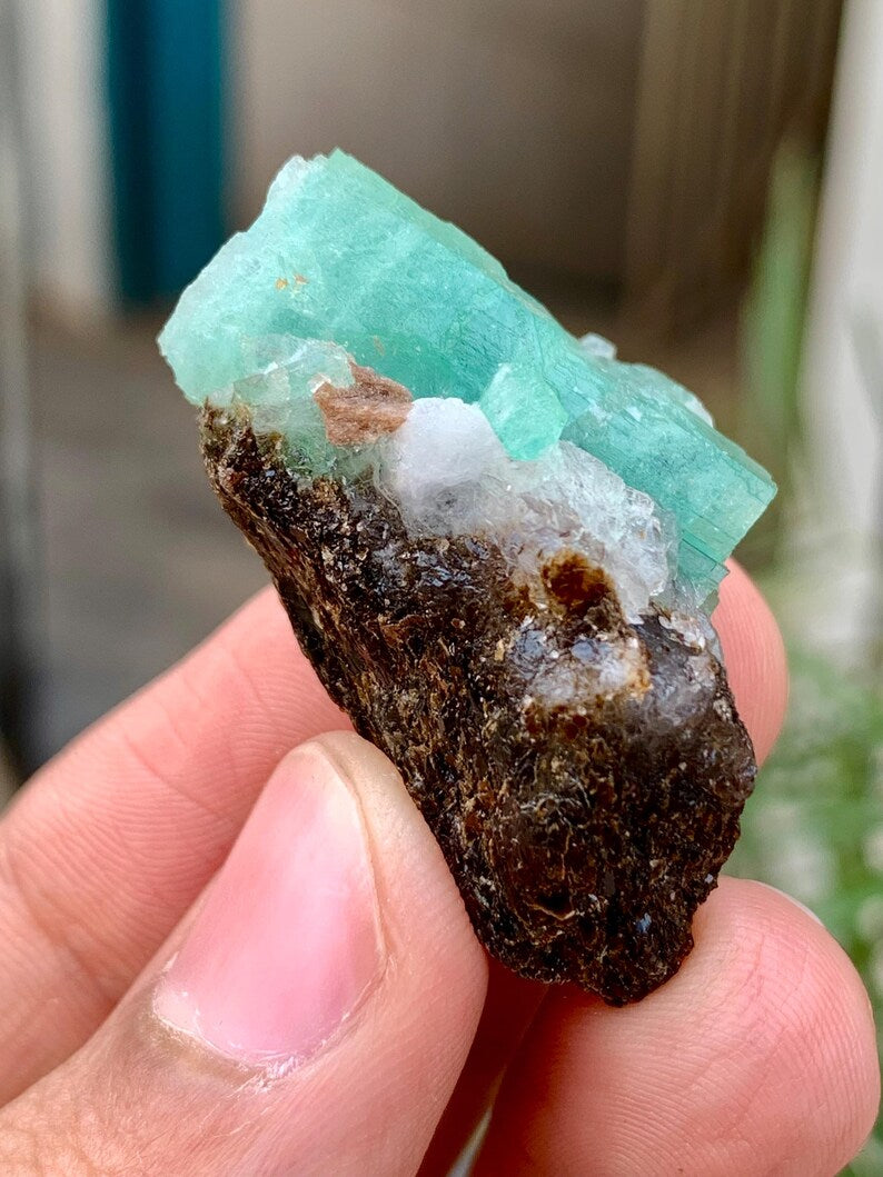 Natural Green Emerald Crystal oN Matrix from Pakistan - 15 Gram