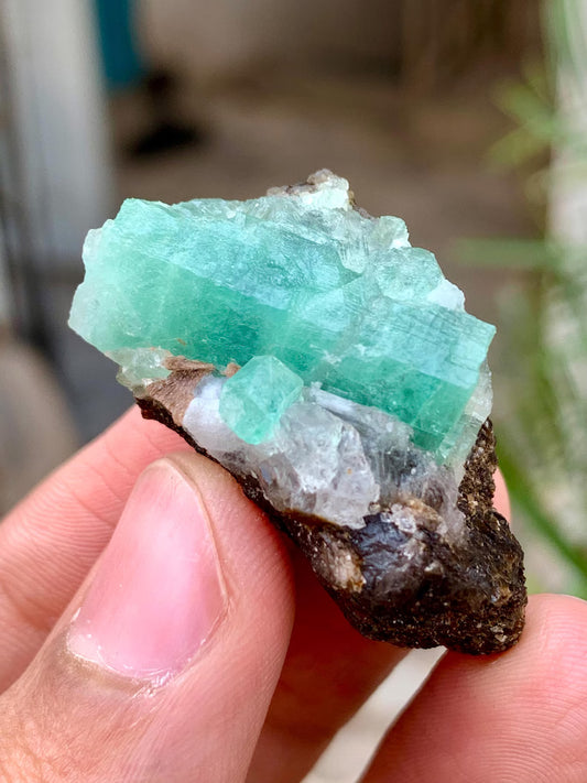 Natural Green Emerald Crystal oN Matrix from Pakistan - 15 Gram