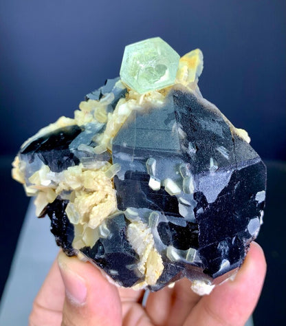 Yellow Heliodor on Smoky Quartz and Mica from Pakistan - 159 Gram