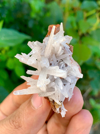 Natural Crystallized white Aragonite Crystals Spikes on Matrix, Rare find from Pakistan 15 Gram