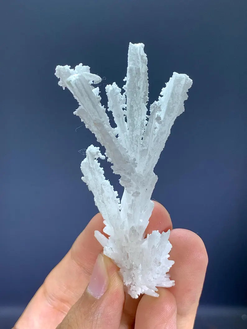 Natural Crystallized White Aragonite Branch from Pakistan - 13 Gram