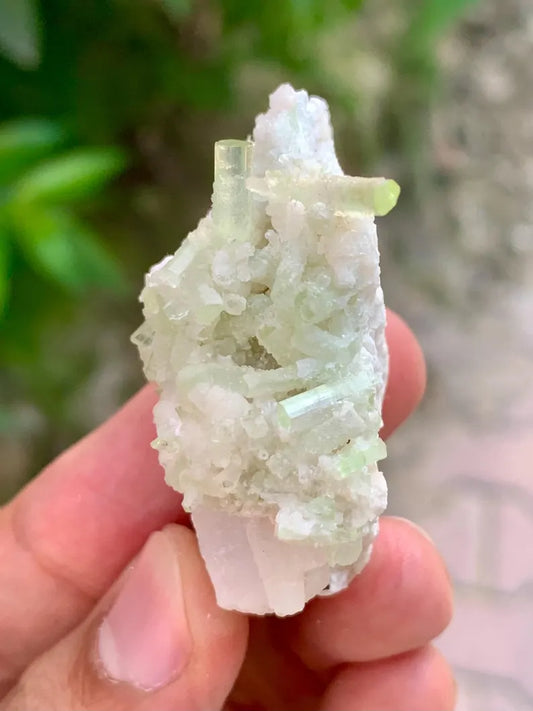 Natural green Tourmaline Crystals Cluster on Matrix from Pakistan - 31 Gram