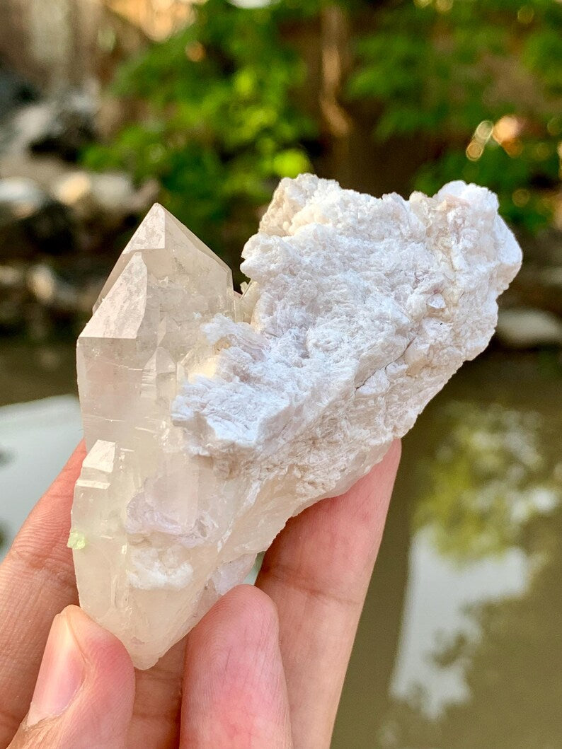 Natural Green Tourmaline, Quartz and Lepidolite Combined Specimen from Pakistan - 97 Gram