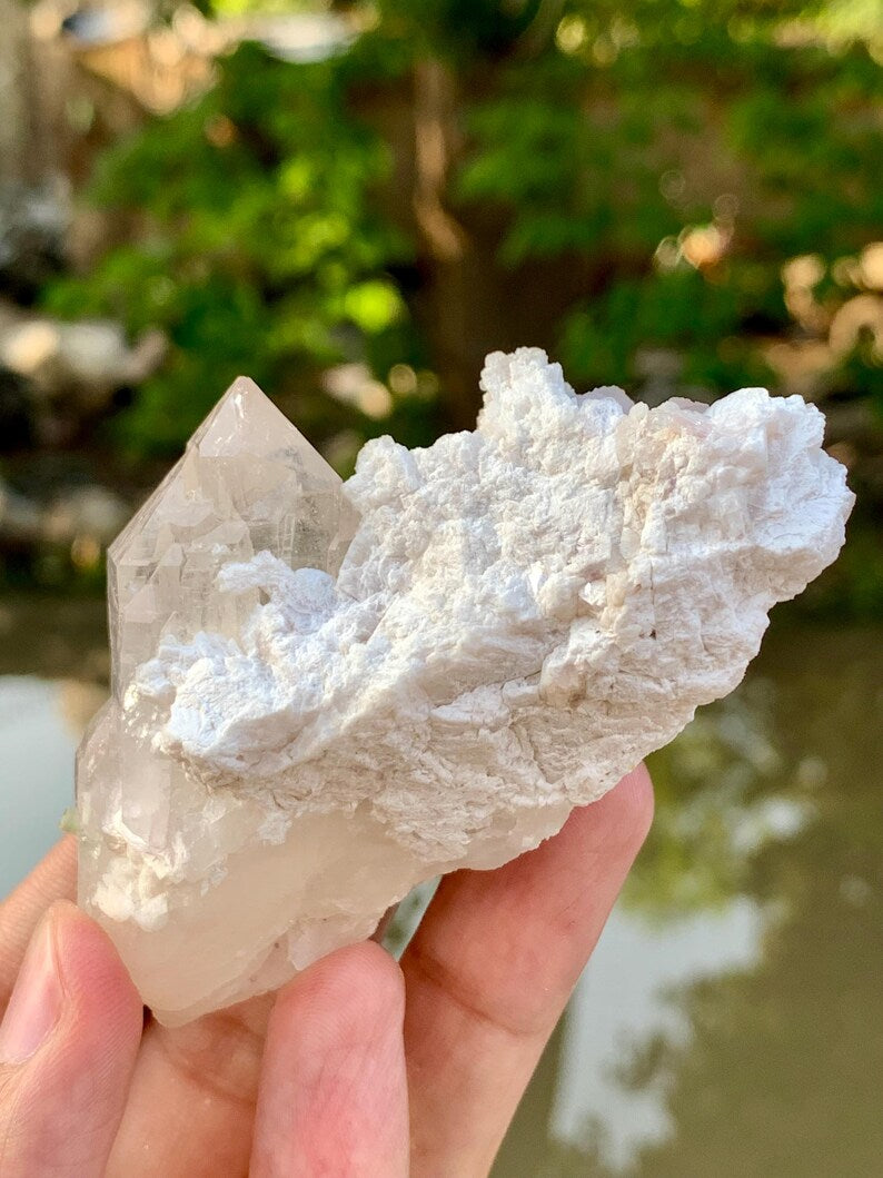 Natural Green Tourmaline, Quartz and Lepidolite Combined Specimen from Pakistan - 97 Gram
