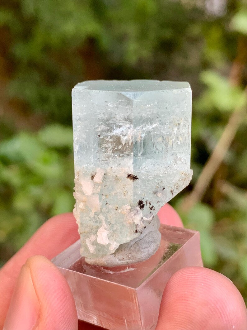 Natural Terminated Blue Aquamarine Crystal from Pakistan - 17 Gram