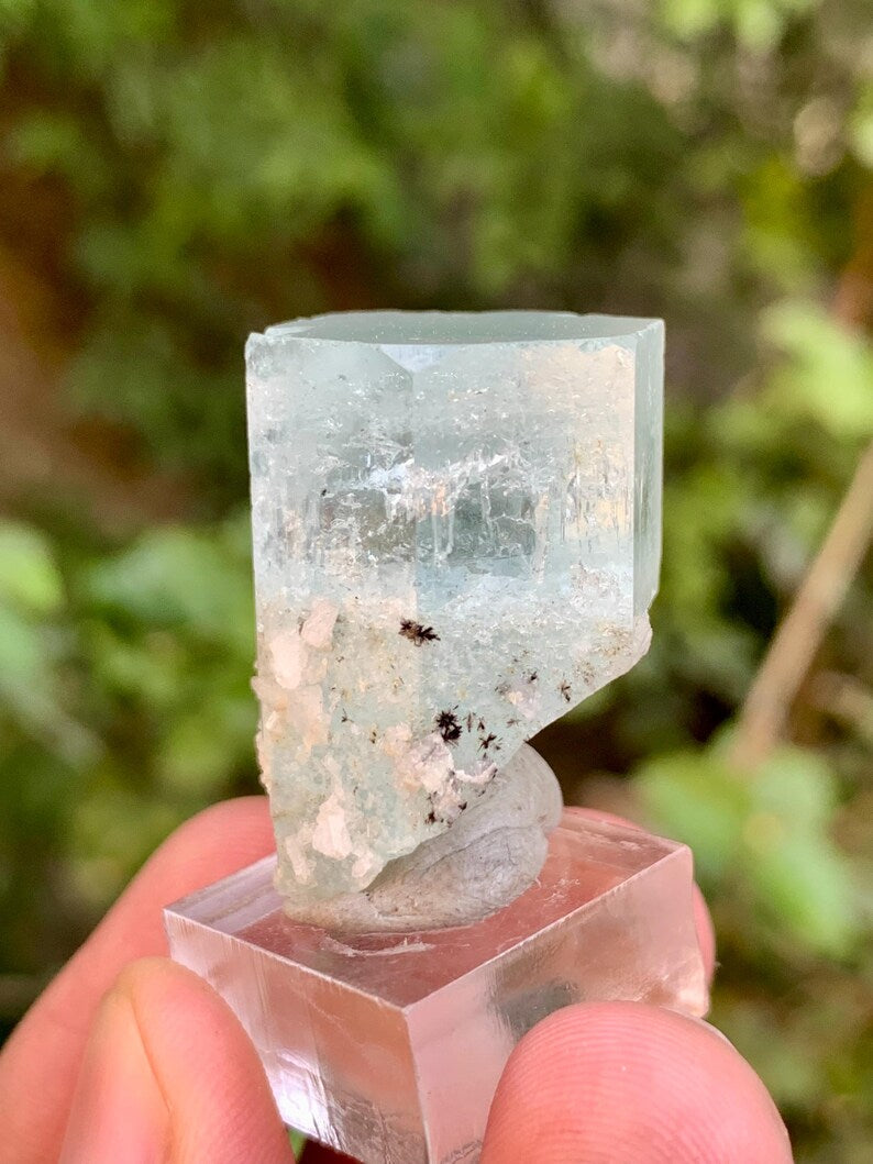 Natural Terminated Blue Aquamarine Crystal from Pakistan - 17 Gram