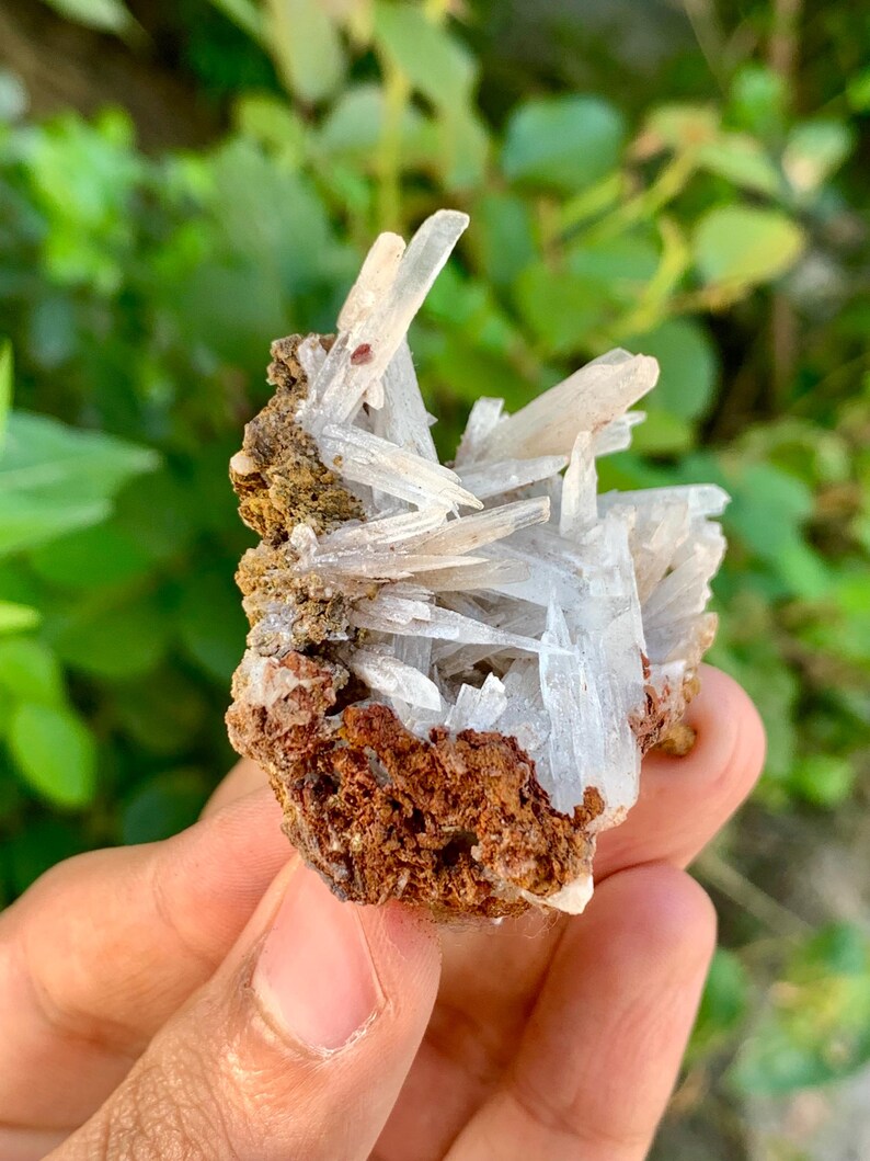 Crystallized White Aragonite Crystals on Matrix from Pakistan - 31 Gram