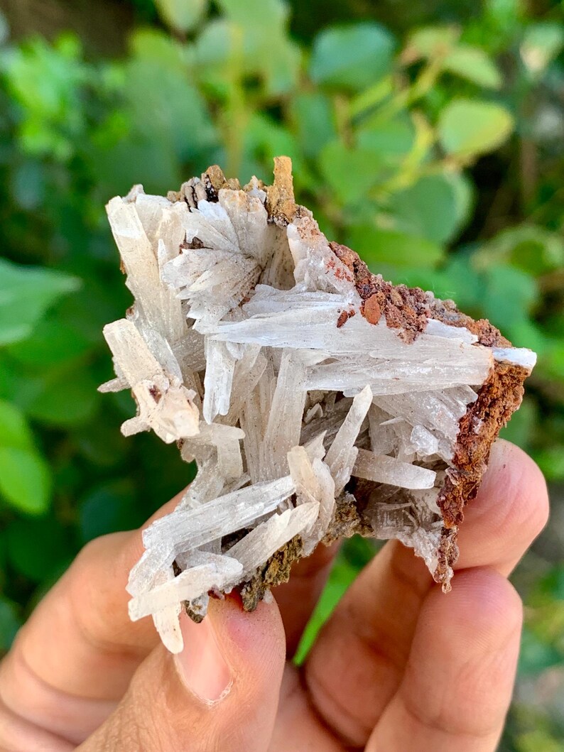 Crystallized White Aragonite Crystals on Matrix from Pakistan - 31 Gram