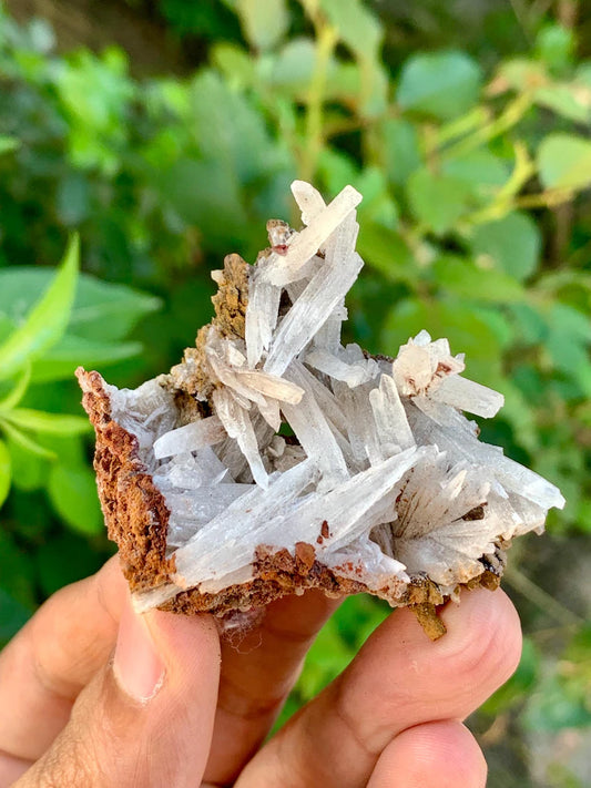 Crystallized White Aragonite Crystals on Matrix from Pakistan - 31 Gram