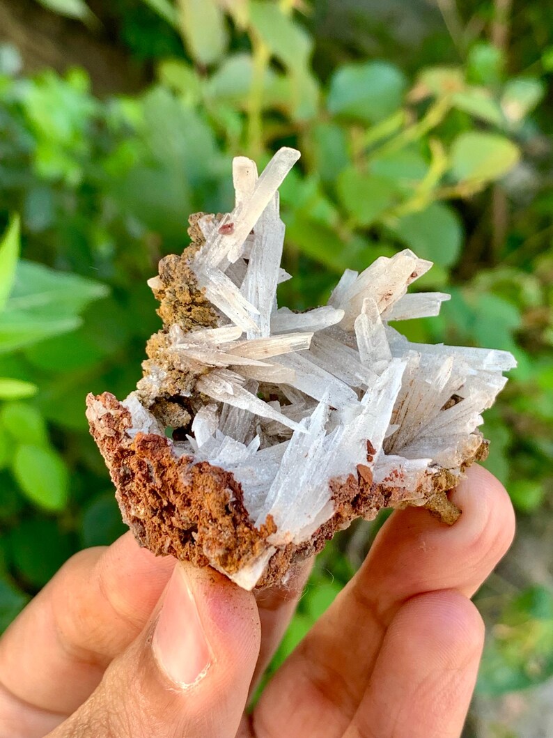 Crystallized White Aragonite Crystals on Matrix from Pakistan - 31 Gram