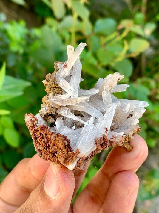 Crystallized White Aragonite Crystals on Matrix from Pakistan - 31 Gram