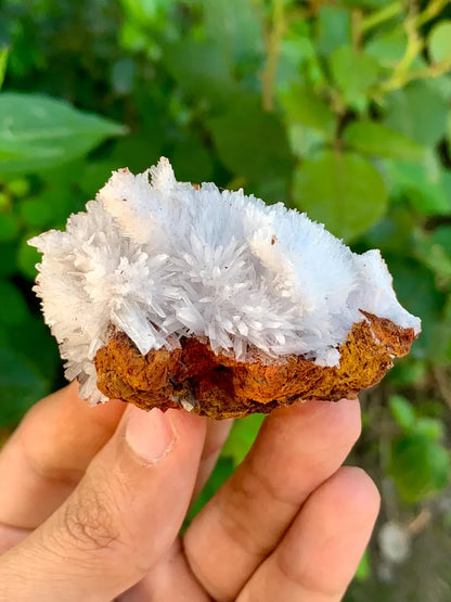 Crystallized White Aragonite Crystals on Matrix from Pakistan - 52 Gram