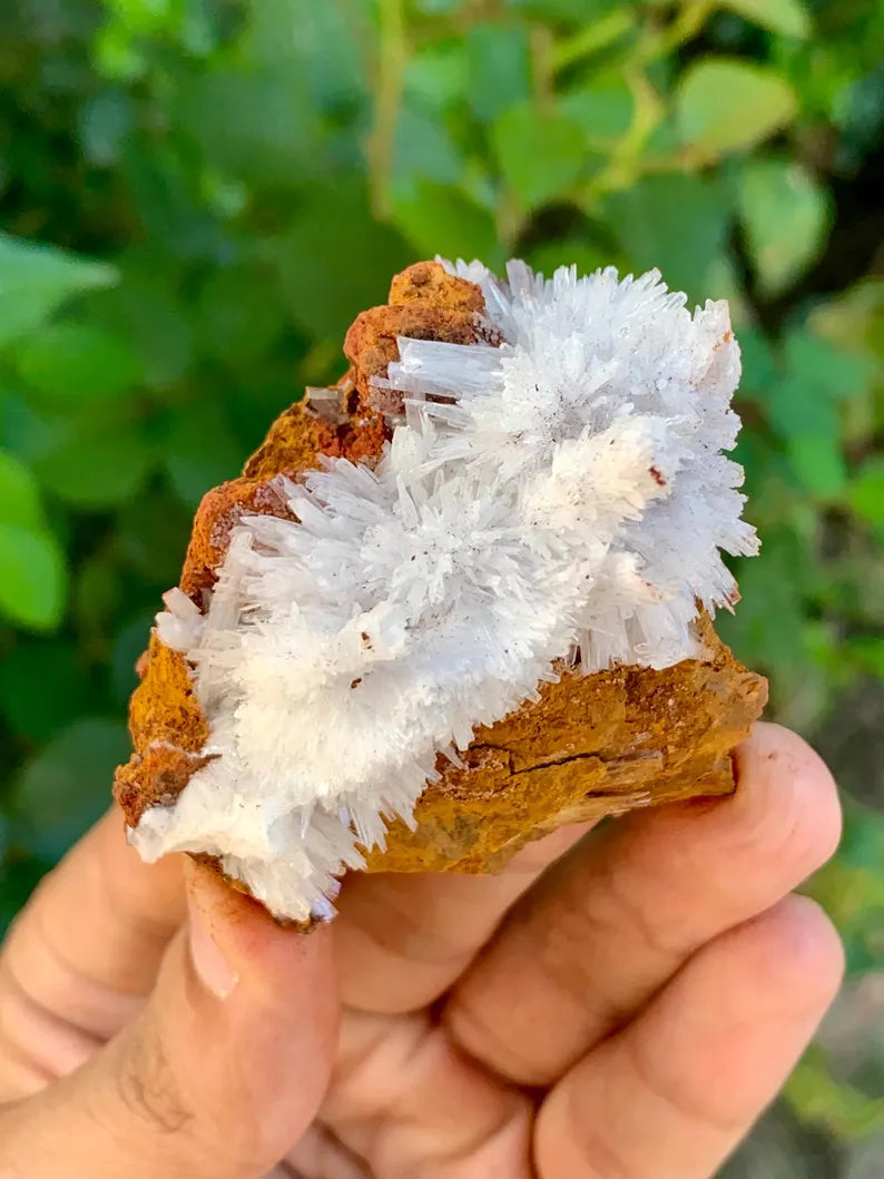 Crystallized White Aragonite Crystals on Matrix from Pakistan - 52 Gram