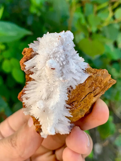 Crystallized White Aragonite Crystals on Matrix from Pakistan - 52 Gram