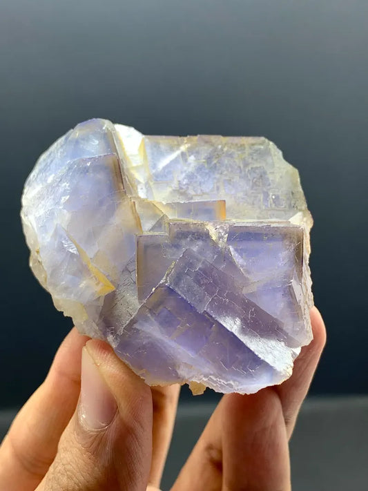 Cubic Purple Phantom Fluorite Crystals SPecimen from Pakistan - 160 Gram