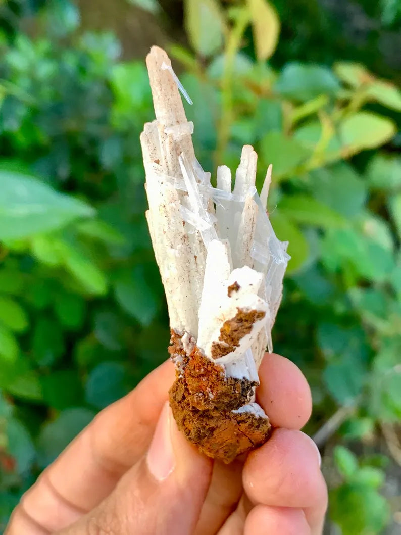 Crystallized white Aragonite Crystals on Matrix Specimen from Pakistan 20 Gram