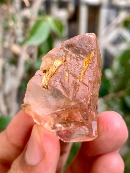 Natural Transparent Pink Fluorite Crystal with Mica from Pakistan - 35 Gram
