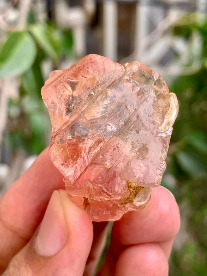 Natural Transparent Pink Fluorite Crystal with Mica from Pakistan - 35 Gram