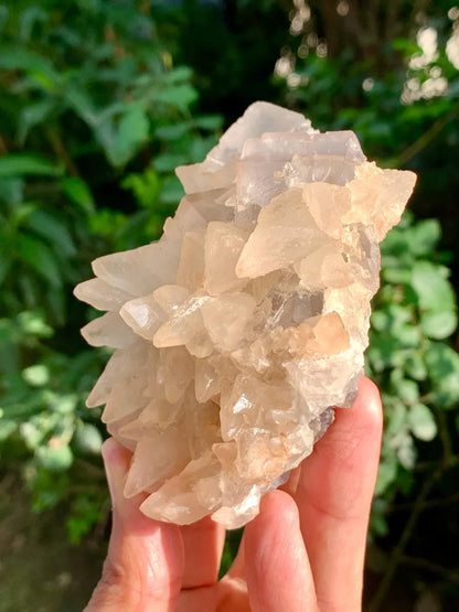 Cubic Purple Fluorite with Dog Tooth Calcite from Pakistan - 318 Gram