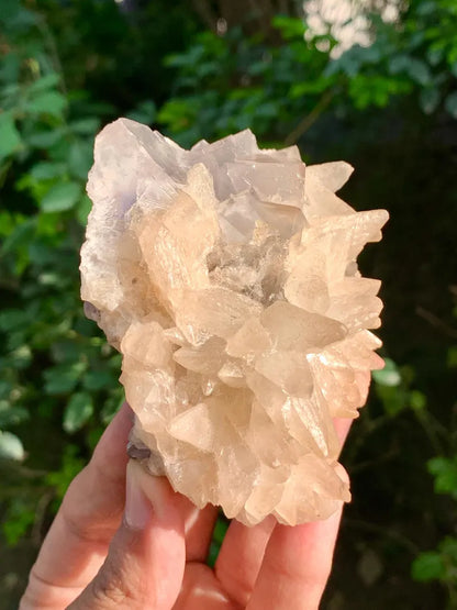 Cubic Purple Fluorite with Dog Tooth Calcite from Pakistan - 318 Gram