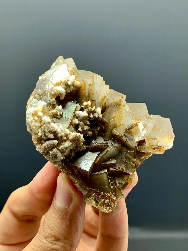 Cubic Purple Phantom FLuorite Specimen from Pakistan 172 Gram