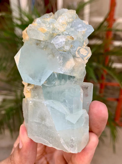 Natural Diamond Cut Blue Aquamarine Crystal from Pakistan - 294 Gram