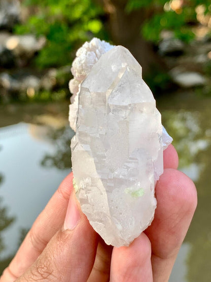 Natural Green Tourmaline, Quartz and Lepidolite Combined Specimen from Pakistan - 97 Gram
