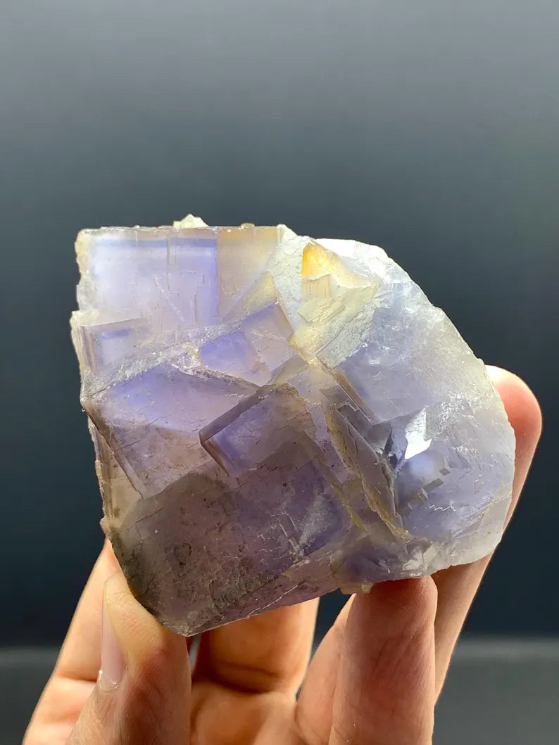 Cubic Purple Phantom Fluorite Crystals SPecimen from Pakistan - 160 Gram