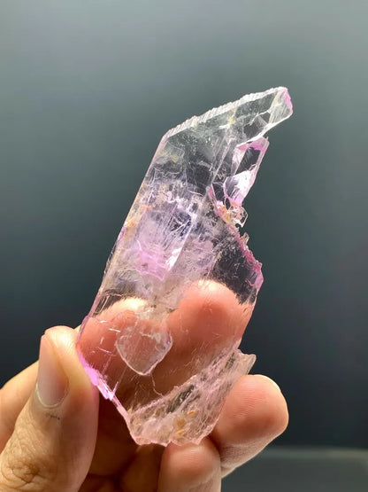 Natural Transparent Pink Water Etched Kunzite Crystal from Afghanistan - 23 Gram