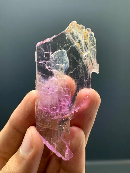 Natural Transparent Pink Water Etched Kunzite Crystal from Afghanistan - 23 Gram