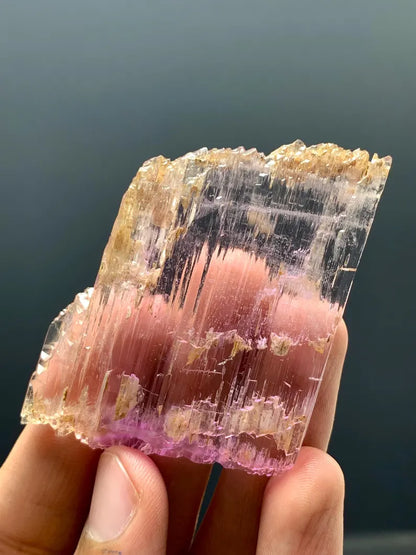 Natural Water Etched Transparent Pink FLuorescent Kunzite Crystal from Afghanistan - 30 Gram