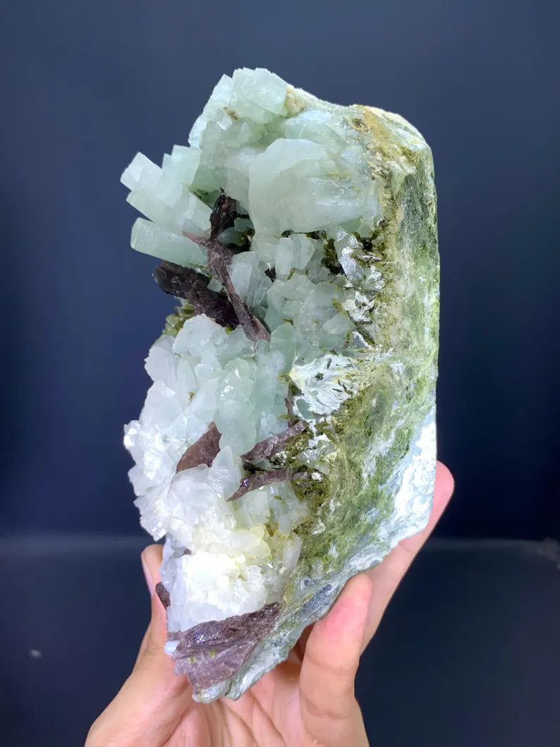 Natural Brown Axinite Crystals with Adularia Specimen from Pakistan - 1300 Gram