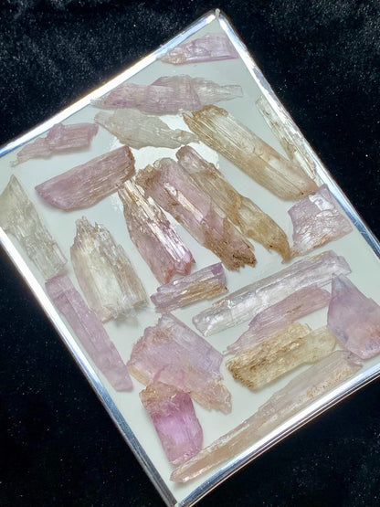 Natural Etched Pink Fluorescent Kunzite Crystals Lot from Afghanistran - 77 Gram