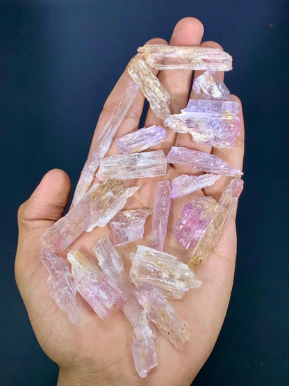 Natural Etched Pink Fluorescent Kunzite Crystals Lot from Afghanistran - 77 Gram