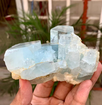 Natural Diamond Cut Blue Aquamarine Crystal from Pakistan - 294 Gram