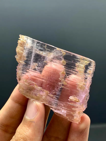 Natural Water Etched Transparent Pink FLuorescent Kunzite Crystal from Afghanistan - 30 Gram