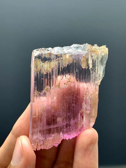 Natural Water Etched Transparent Pink FLuorescent Kunzite Crystal from Afghanistan - 30 Gram