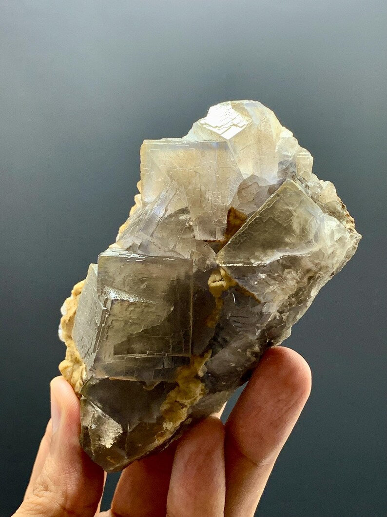 Natural Cubic Purple Phantom FLuorite Specimen from Pakistan - 292 Gram