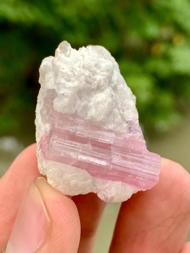 Natural Pink Tourmaline Crystal on Matrix from Pakistan - 16 Gram