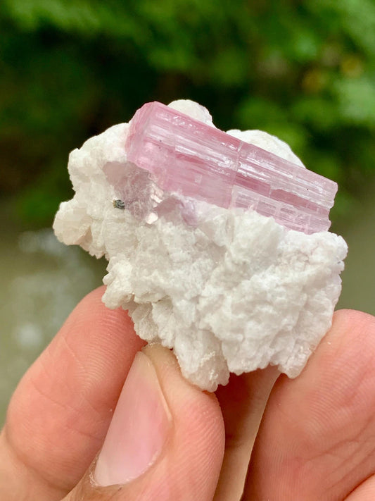 Natural Pink Tourmaline Crystal on Matrix from Pakistan - 16 Gram