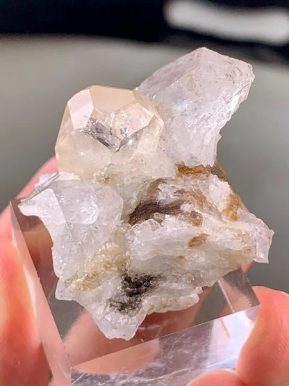 Diamond Cut Transparent Imperial Topaz  Crystal with Quartz and Mica combined from Pakistan - 30 Gram