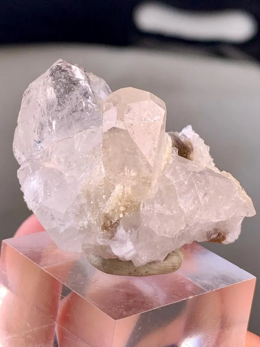 Diamond Cut Transparent Imperial Topaz  Crystal with Quartz and Mica combined from Pakistan - 30 Gram