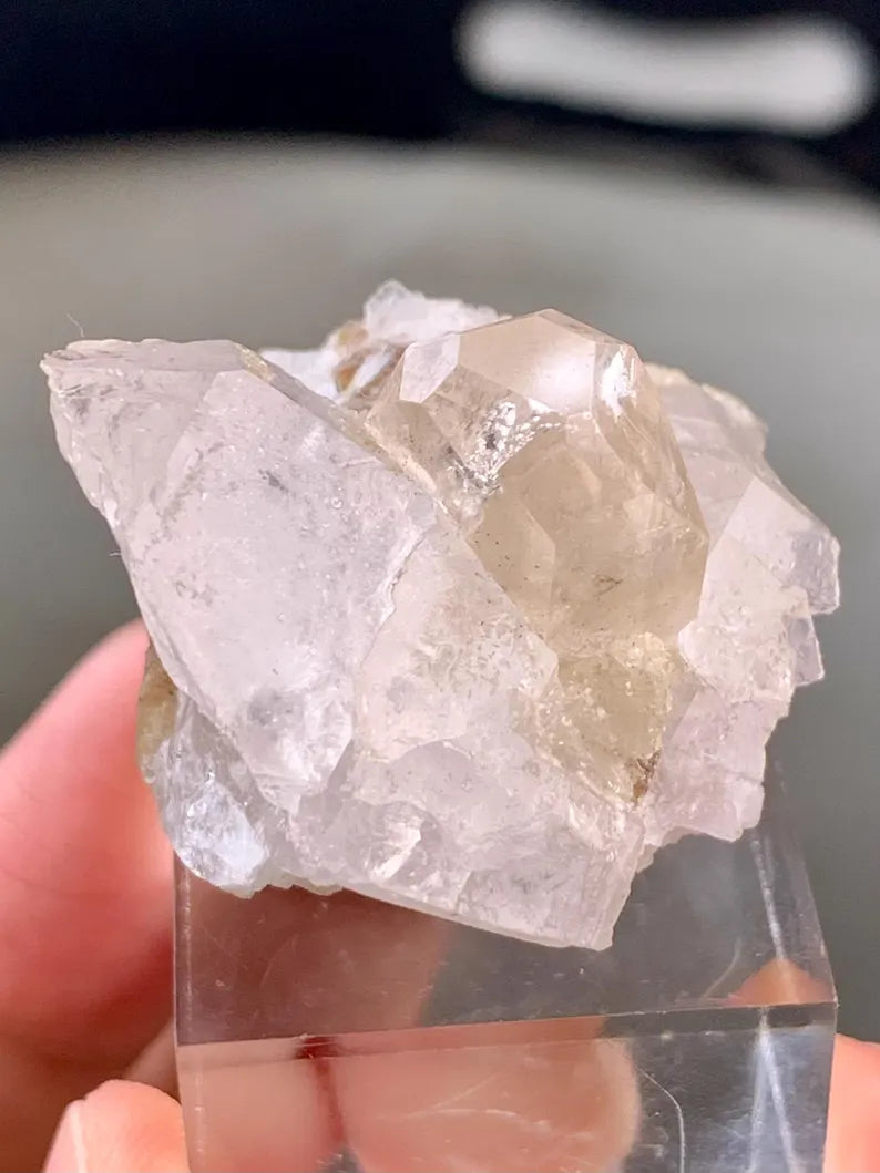 Diamond Cut Transparent Imperial Topaz  Crystal with Quartz and Mica combined from Pakistan - 30 Gram